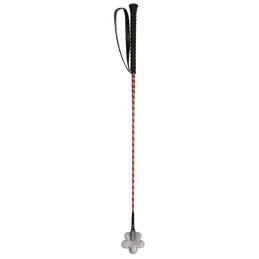 CRAVACHE 65CM FLEUR ROSE ET ARGENT COVALLIERO
