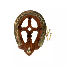 PORTE BRIDON EN BOIS ET LAITON HKM