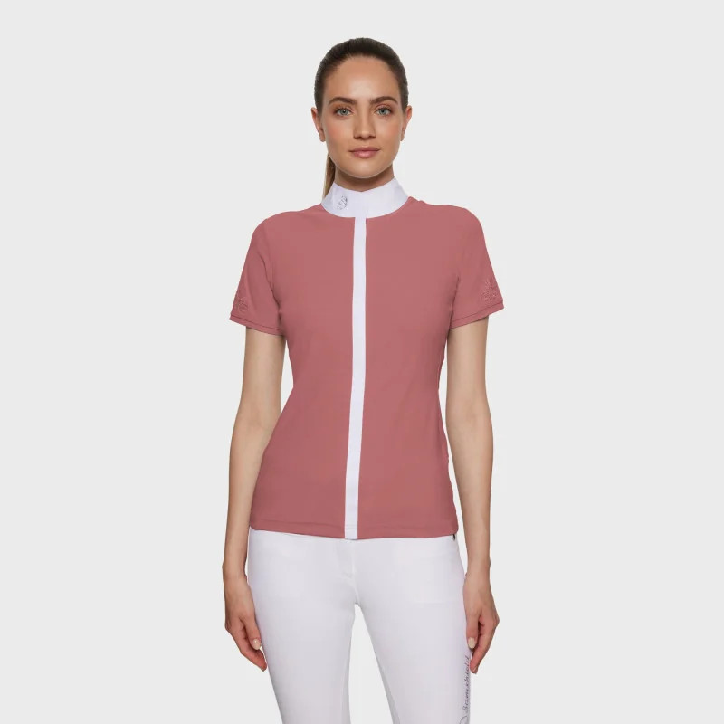 POLO CONCOURS MANCHES COURTES JULIA SPRING FLOWERSS25 SAMSHIELD