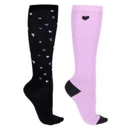 CHAUSSETTES X2 LIZE NOIR VIOLET QHP
