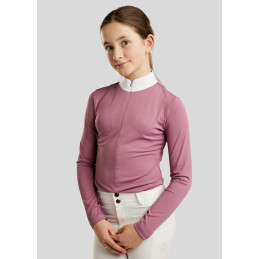 POLO CONCOURS MOCHA MANCHES LONGUES IMPRESSION ET CRISTAUX HOLO MONTAR