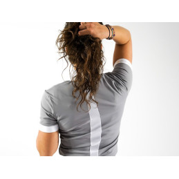 POLO CONCOURS MANCHES COURTES SAM GRIS JL JUMP