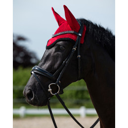 BONNET A MOUCHES OAKLEIGH SUNSET RED/BLACK QHP