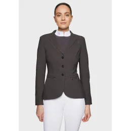 veste de concours d'équitation taupe marron poru cavaliere