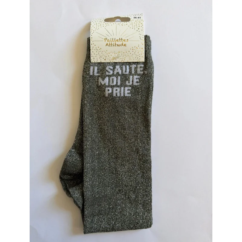 CHAUSSETTES PAILLETTES EQUITATION - IL SAUTE MOI JE PRIE