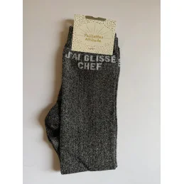 CHAUSSETTES PAILLETTES EQUITATION - J'AI GLISSE CHEF