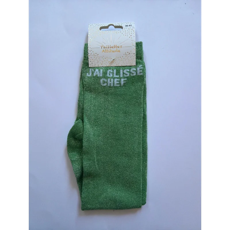 CHAUSSETTES PAILLETTES EQUITATION - J'AI GLISSE CHEF