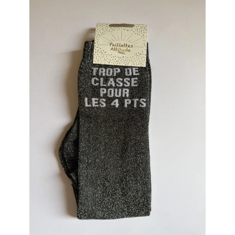 CHAUSSETTES PAILLETTES EQUITATION - TROP DE CLASSE POUR LES 4 PTS