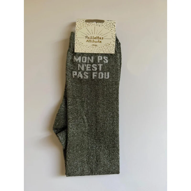 CHAUSSETTES PAILLETTES EQUITATION - MON PS N'EST PAS FOU