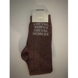 CHAUSSETTES PAILLETTES EQUITATION - CHEVAL BOUEUX CHEVAL HEUREUX
