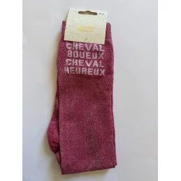 CHAUSSETTES PAILLETTES EQUITATION - CHEVAL BOUEUX CHEVAL HEUREUX