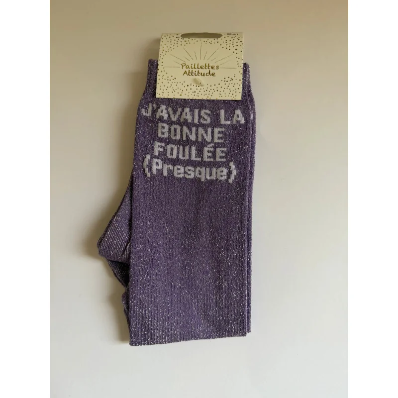 CHAUSSETTES PAILLETTES EQUITATION - J'AVAIS LA BONNE FOULEE (PRESQUE)
