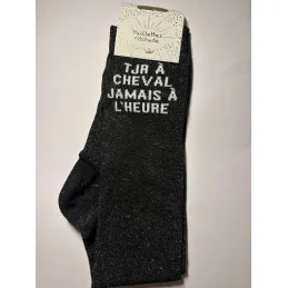 CHAUSSETTES PAILLETTES EQUITATION - TJR A CHEVAL JAMAIS A L'HEURE