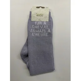 CHAUSSETTES PAILLETTES EQUITATION - TJR A CHEVAL JAMAIS A L'HEURE
