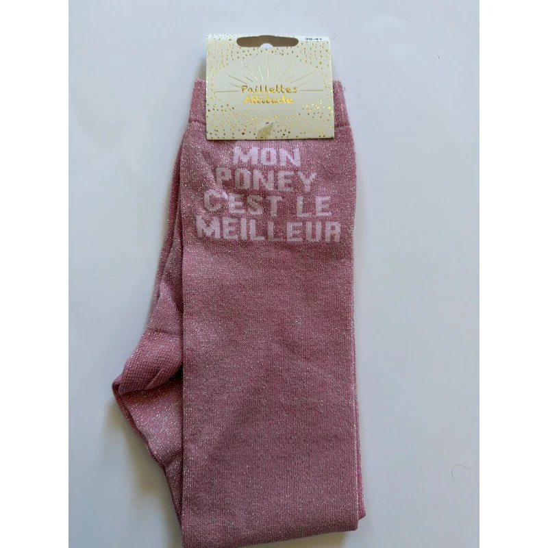 CHAUSSETTES PAILLETTES EQUITATION - MON PONEY C'EST LE MEILLEUR