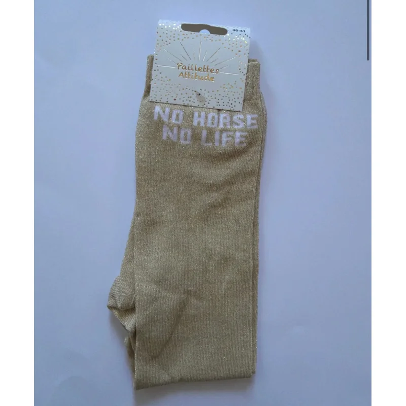 CHAUSSETTES PAILLETTES EQUITATION - NO HORSE NO LIFE