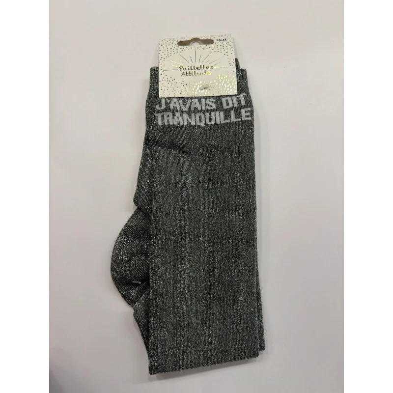CHAUSSETTES PAILLETTES EQUITATION - J'AVAIS DIT TRANQUILLE