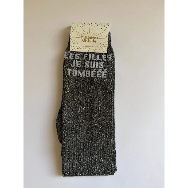 CHAUSSETTES PAILLETTES EQUITATION - LES FILLES JE SUIS TOMBEE