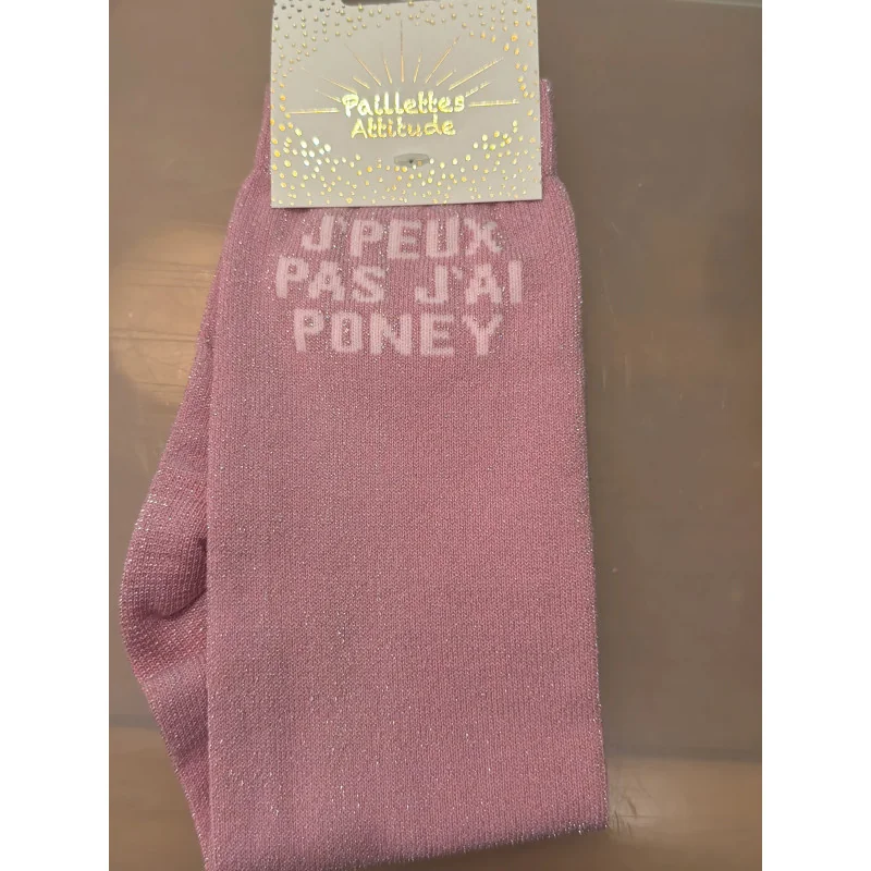 CHAUSSETTES PAILLETTES EQUITATION - J'PEUX PAS J'AI PONEY