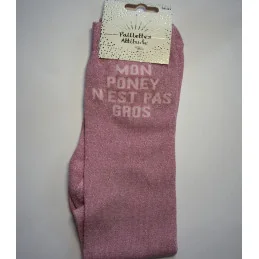 CHAUSSETTES PAILLETTES EQUITATION - MON PONEY N'EST PAS GROS
