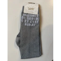 CHAUSSETTES PAILLETTES EQUITATION - INSTINCT DE SURVIE 0 ET C'EST AUKAY