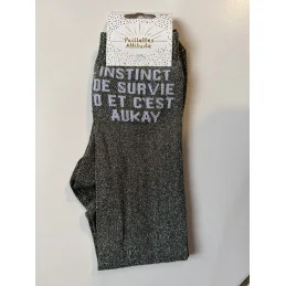 CHAUSSETTES PAILLETTES EQUITATION - INSTINCT DE SURVIE 0 ET C'EST AUKAY