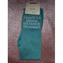 CHAUSSETTES PAILLETTES EQUITATION - J'AVAIS LA BONNE DISTANCE (PRESQUE)