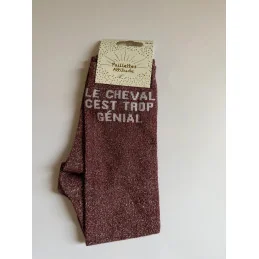 CHAUSSETTES PAILLETTES EQUITATION - LE CHEVAL C'EST TROP GENIAL