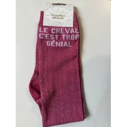 CHAUSSETTES PAILLETTES EQUITATION - LE CHEVAL C'EST TROP GENIAL