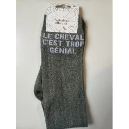 CHAUSSETTES PAILLETTES EQUITATION - LE CHEVAL C'EST TROP GENIAL