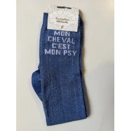 CHAUSSETTES PAILLETTES EQUITATION - MON CHEVAL C'EST MON PSY