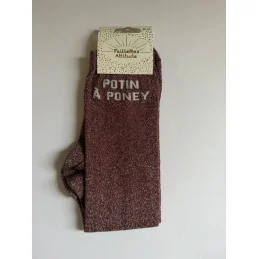 CHAUSSETTES PAILLETTES EQUITATION - POTINS A PONEY