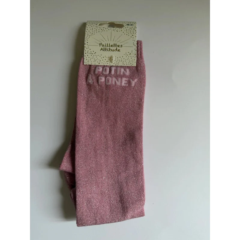 CHAUSSETTES PAILLETTES EQUITATION - POTINS A PONEY