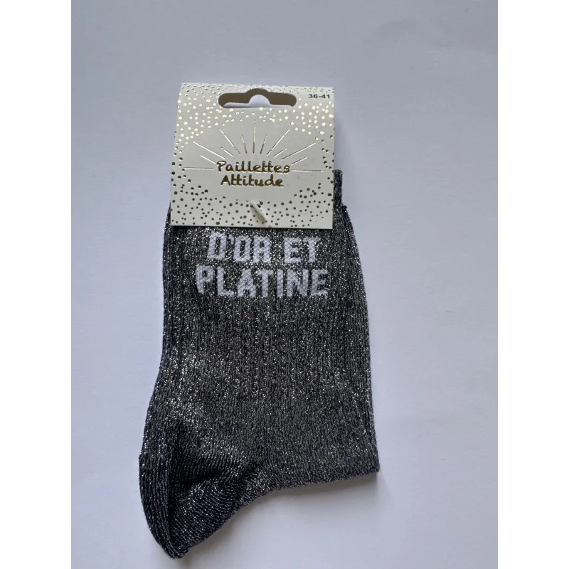 CHAUSSETTES PAILLETTES - D'OR ET DE PLATINE
