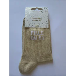 CHAUSSETTES PAILLETTES - FILLE EN OR