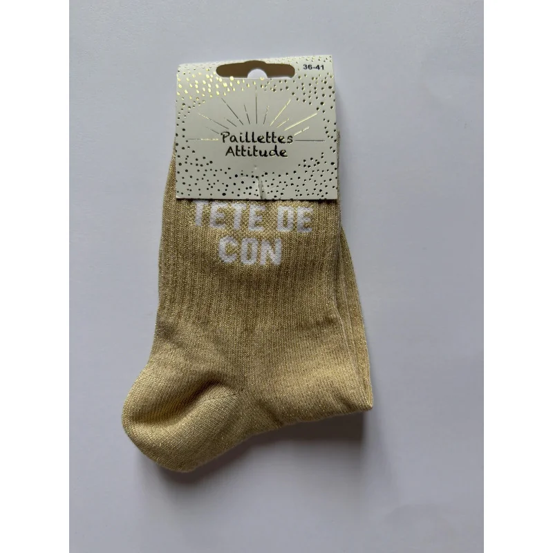 CHAUSSETTES PAILLETTES - TETE DE CON
