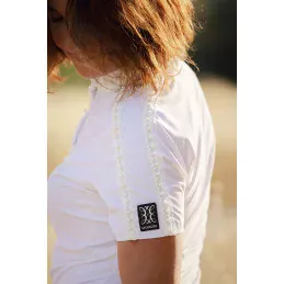 Polo Concours Blanc Pearl Col Mao | La Cavalerie | Sellerie MCM
