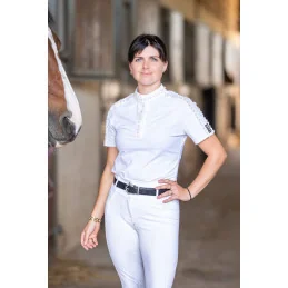 Polo Concours Blanc Pearl Col Mao | La Cavalerie | Sellerie MCM