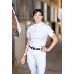 Polo Concours Blanc Pearl Col Mao | La Cavalerie | Sellerie MCM