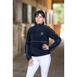 Sweat Équitation Femme Strass Allure | La Cavalerie Noir | MCM
