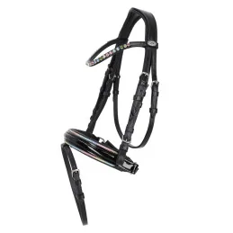 Bridon Cuir Poney Isalyn QHP | Cuir Verni & Strass | Sellerie MCM