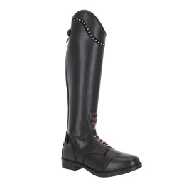 Bottes Équitation Enfant Lucky Start | Strass & Lacets Roses | MCM
