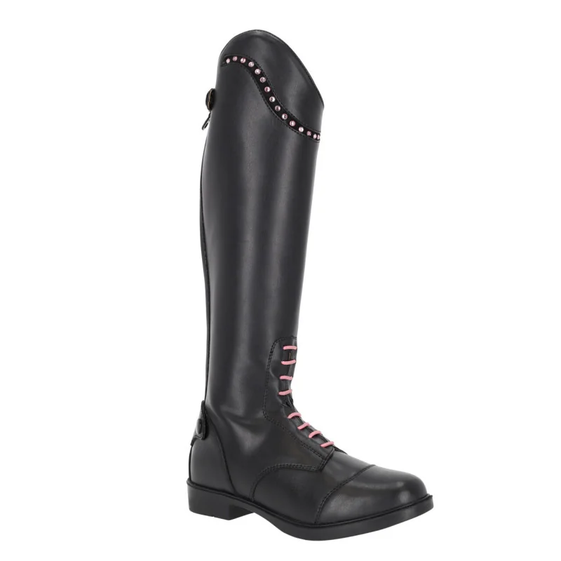 Bottes Équitation Enfant Lucky Start | Strass & Lacets Roses | MCM