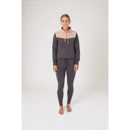 HOODIE JADE ROSE ET GRIS HORZE