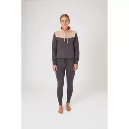 HOODIE JADE ROSE ET GRIS HORZE