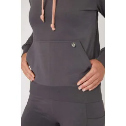 HOODIE JADE ROSE ET GRIS HORZE
