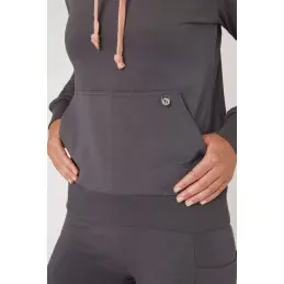HOODIE JADE ROSE ET GRIS HORZE